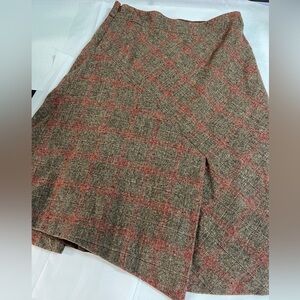VTG Banana Republic made in Italy 4 Asymmetrical A-line Plaid Skirt Wool Preppy